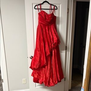 Mac Duggal Vibrant Red Satin Dress